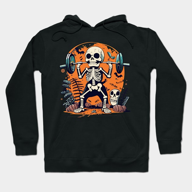 Squat Like It's Scary Catrina Skeleton Gym Hoodie by Quote'x